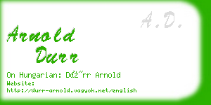 arnold durr business card
